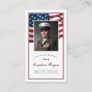 Patriotic Memorial Card Prayer Card
