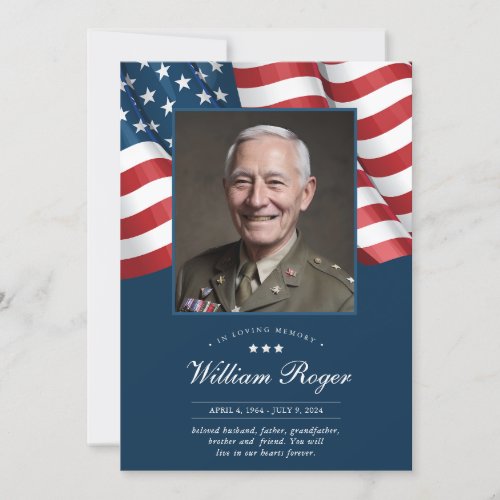 Patriotic Memorial Card Prayer Card