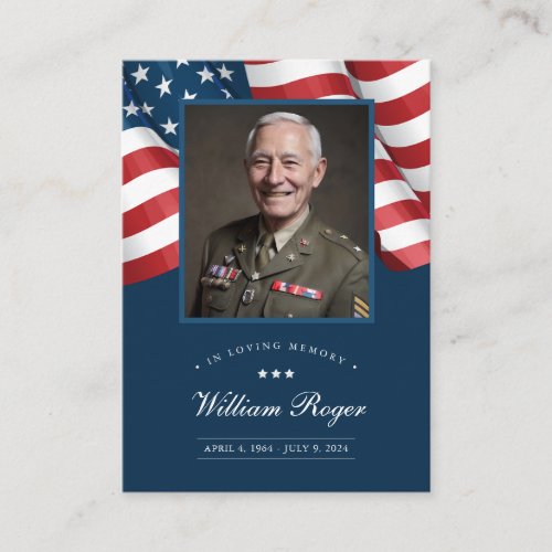 Patriotic Memorial Card Prayer Card