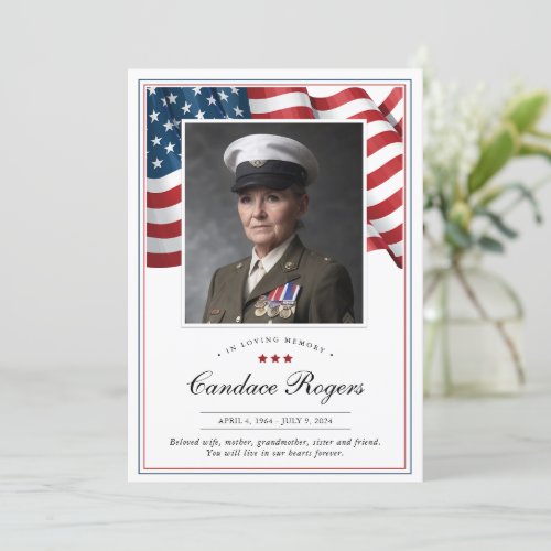 Patriotic Memorial Card Thank You Card