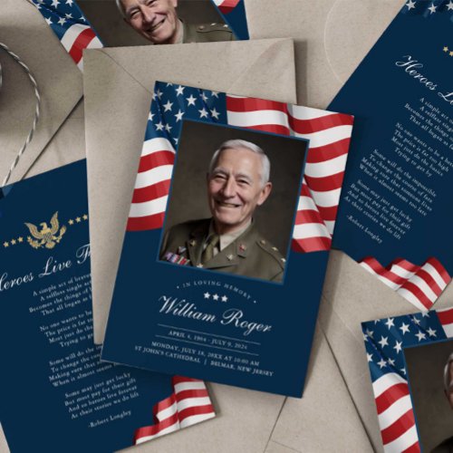 Patriotic Memorial Card Thank You Card