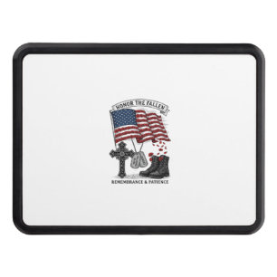 Patriotic Memorial Cross Boots Poppy Flag Shirt_1 Hitch Cover