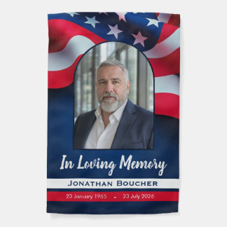 Patriotic Memorial Custom Photo Green Flag