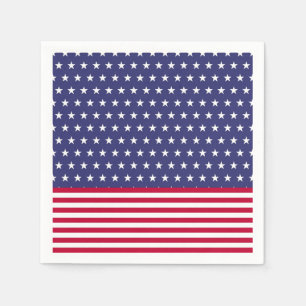 Patriotic Memorial Day American Flag Stars Stripes Napkins