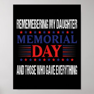 Patriotic Memorial Day Fallen Daughter Poster