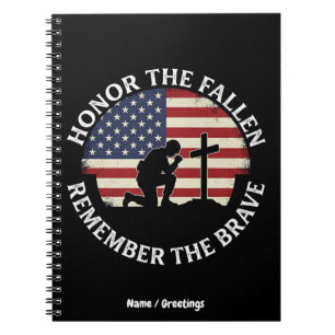 Patriotic Memorial Day Honor The Fallen Kneeling Notebook