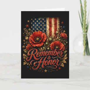 Patriotic Memorial Day Remember And Honor Veteran Card