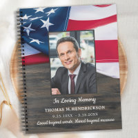 Patriotic Memorial Flag Military Funeral Guestbook