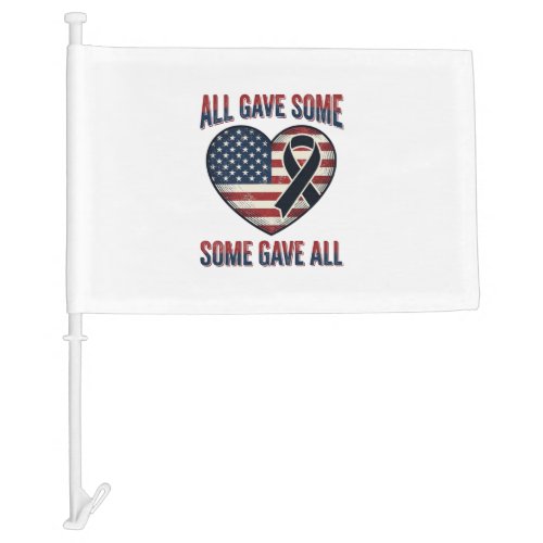 Patriotic Memorial Heart Ribbon Veteran Shirt Desi Car Flag