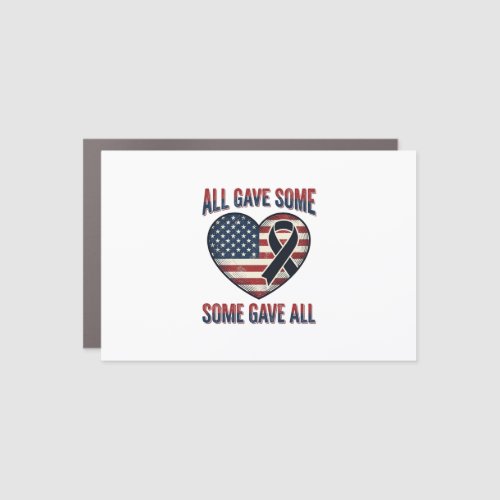 Patriotic Memorial Heart Ribbon Veteran Shirt Desi Car Magnet