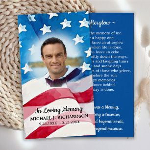 Patriotic Memorial In Loving Memory Prayer Card