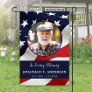 Patriotic Memorial Military Photo Veteran Cemetery Garden Flag