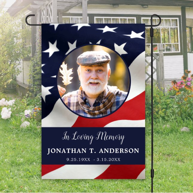 Patriotic Memorial Military Photo Veteran Cemetery Garden Flag (Creator Uploaded)
