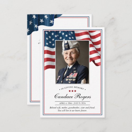 Patriotic Memorial Prayer Card