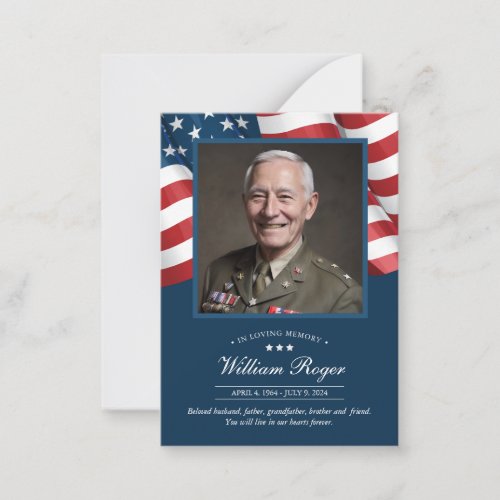 Patriotic Memorial Prayer Card