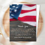 Patriotic Memorial Sympathy USA Flag Funeral Thank Thank You Card