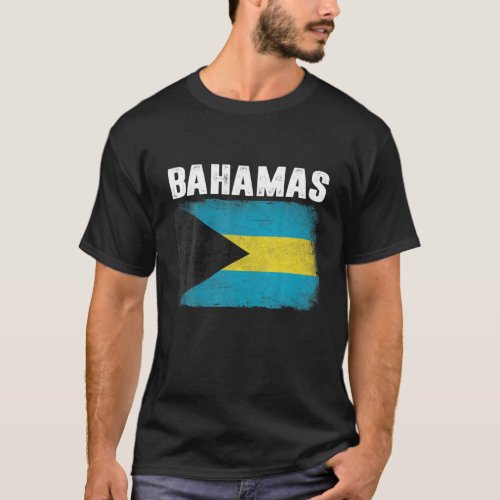 Patriotic Men Women Kids Distressed Bahamas Flag T_Shirt