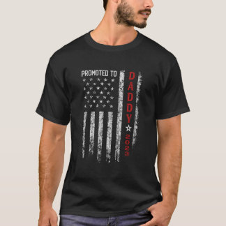 Patriotic Mens Promoted To Daddy Est 2023 First Ti T-Shirt