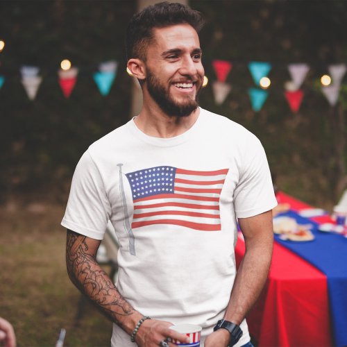 Patriotic Mens Red White and Blue Trendy T_Shirt