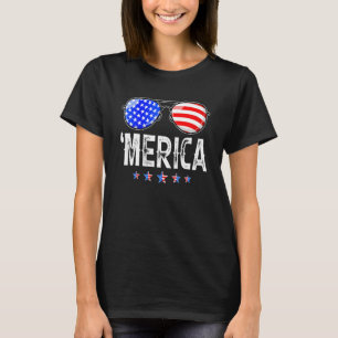 Patriotic Merica 4th Of July Men Women Sunglasses T-Shirt