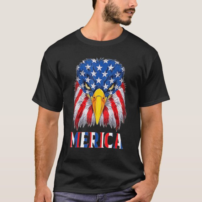 Patriotic Merica Eagle  4th Of July Usa American F T-Shirt (Front)