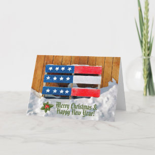 Patriotic Merry Christmas Greeting Card