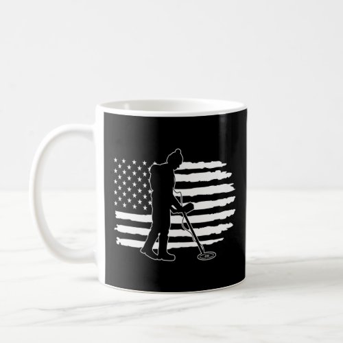 Patriotic Metal Detecting American Flag Detectoris Coffee Mug