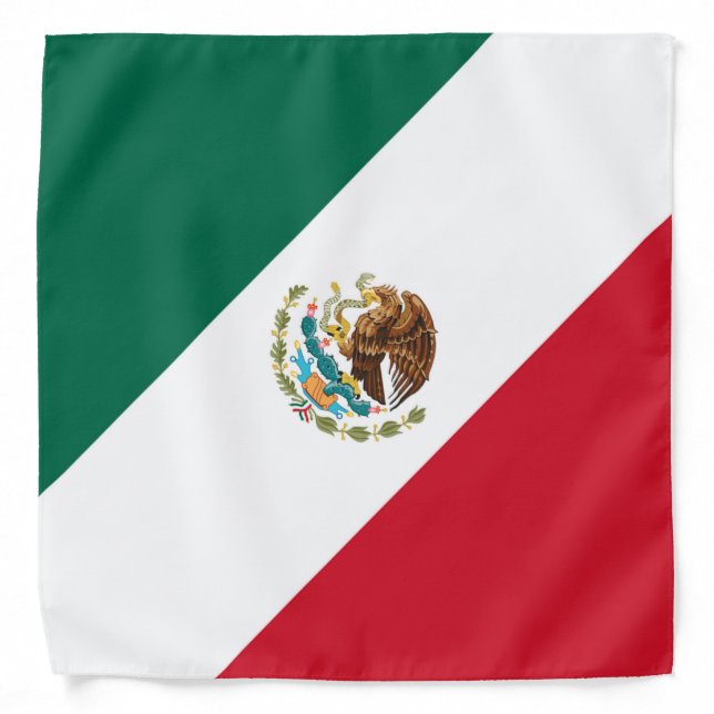 Patriotic Mexican Flag Bandera Mexicana Tricolor Bandana (Front)