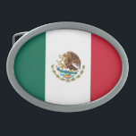 Patriotic Mexican Flag Oval Belt Buckle<br><div class="desc">The national flag of Mexico.</div>