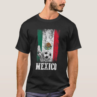 Patriotic Mexican Soccer Player | Mexico Flag Socc T-Shirt