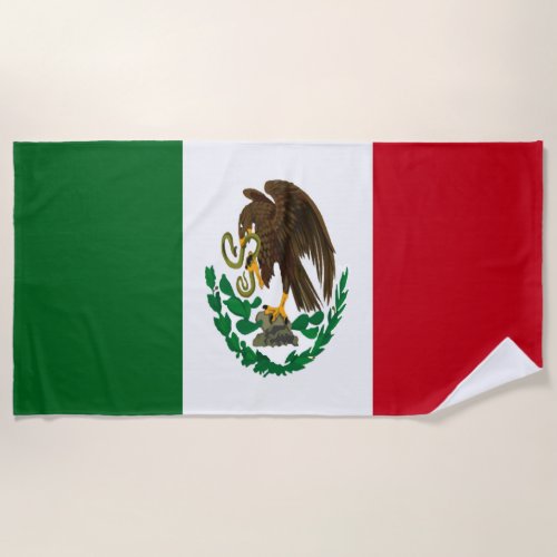 Patriotic Mexico flag Beach Towel