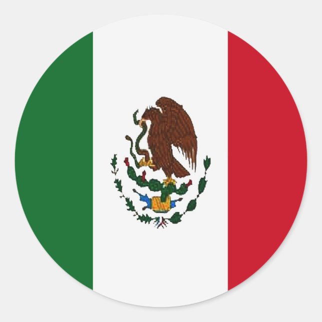 Patriotic Mexico flag Classic Round Sticker (Front)