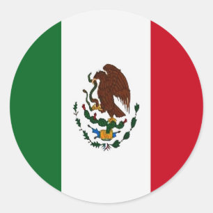 Patriotic Mexico flag Classic Round Sticker