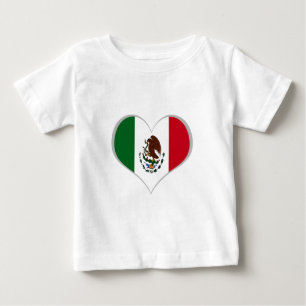 Patriotic Mexico flag heart Baby T-Shirt