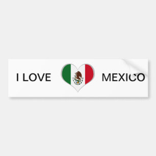 Patriotic Mexico flag heart Bumper Sticker