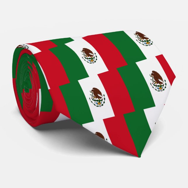 Patriotic Mexico flag Neck Tie (Rolled)