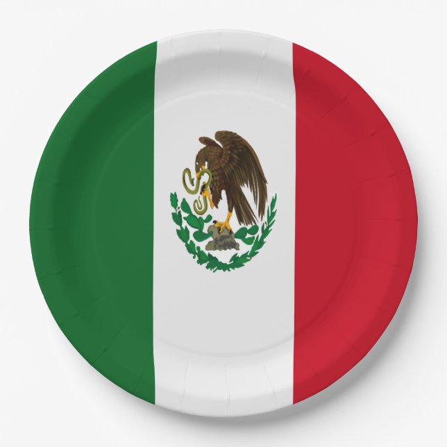 Patriotic Mexico flag Paper Plates (Front)