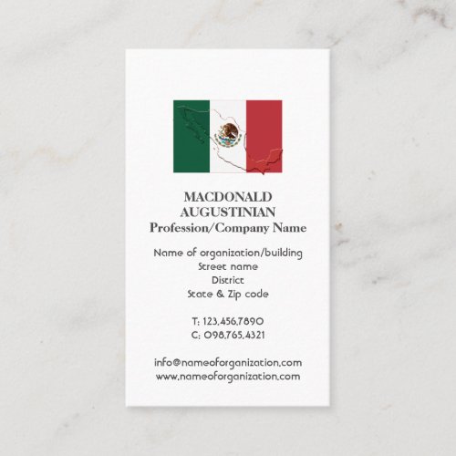 Patriotic  MEXICO FLAG  Photo Business Card