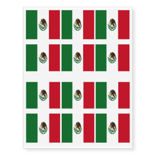Patriotic Mexico flag Temporary Tattoos