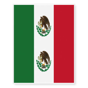 Patriotic Mexico flag Temporary Tattoos