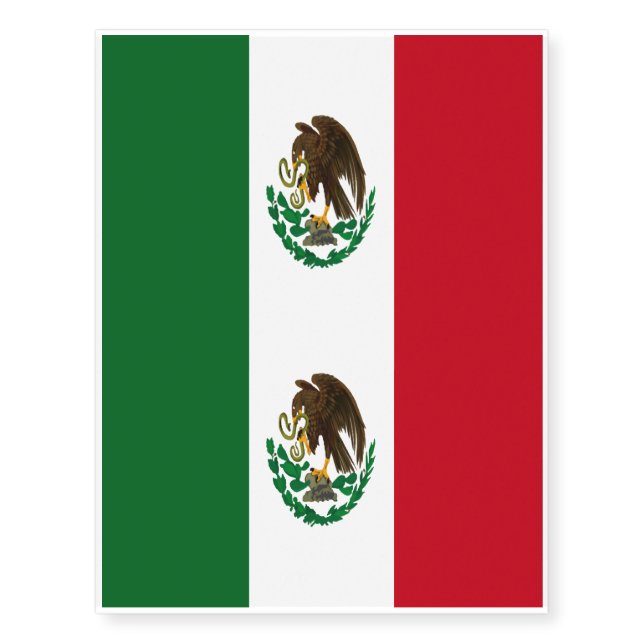 Patriotic Mexico flag Temporary Tattoos (Front)