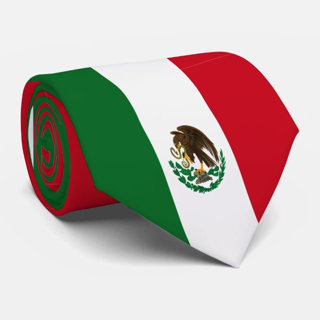 Patriotic Mexico flag Tie (Rolled)