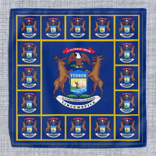 Patriotic Michigan Flag Bandana, fashion USA Bandana