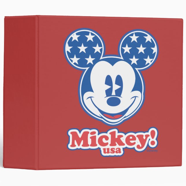 Patriotic Mickey Mouse 4 3 Ring Binder (Front/Spine)