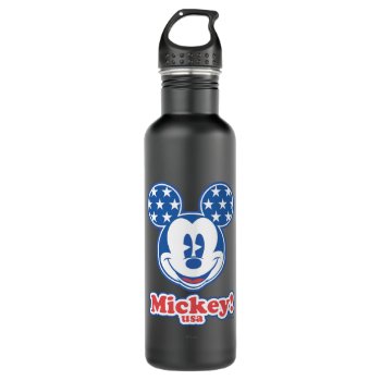 Patriotic Mickey Mouse 4 Stainless Steel Water Bottle by MickeyAndFriends at Zazzle