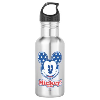 Patriotic Mickey Mouse 4 Water Bottle by MickeyAndFriends at Zazzle