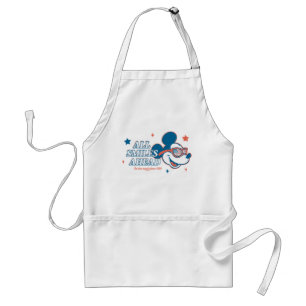 Patriotic Mickey Mouse All Smiles Ahead Adult Apron