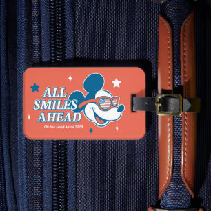 Patriotic Mickey Mouse All Smiles Ahead Luggage Tag