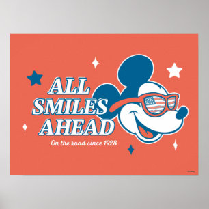 Patriotic Mickey Mouse All Smiles Ahead Poster