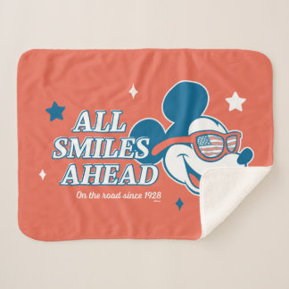 Patriotic Mickey Mouse All Smiles Ahead Sherpa Blanket
